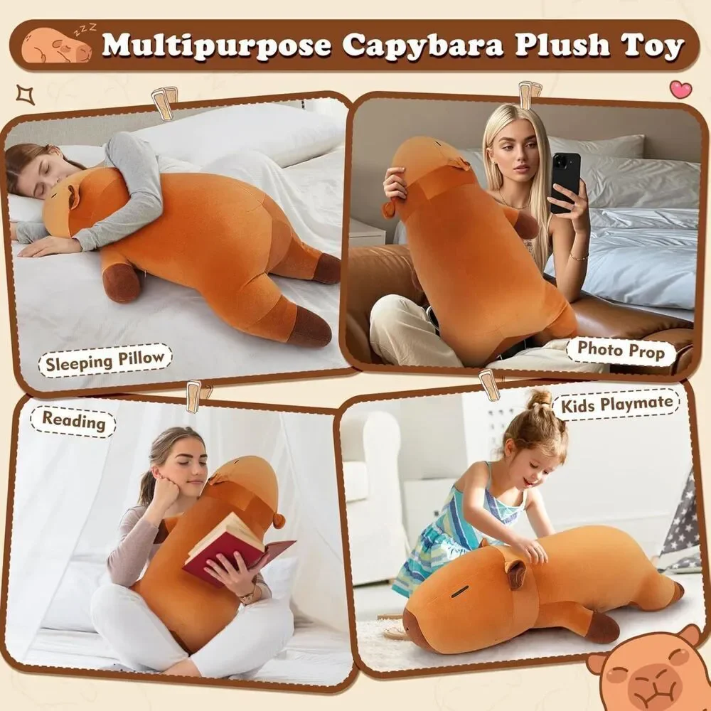 30'' Auspicious Beginning Giant Sleeping Capybara Plush Stuffed Animal Toy